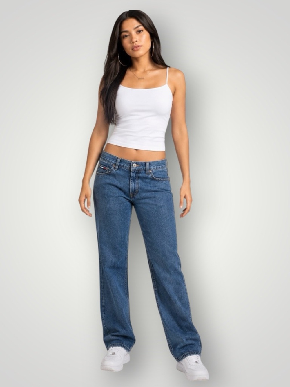 Tommy Hilfiger Vintage Hip Jeans Y2K Low Rise Straight Leg Size 9 Juniors